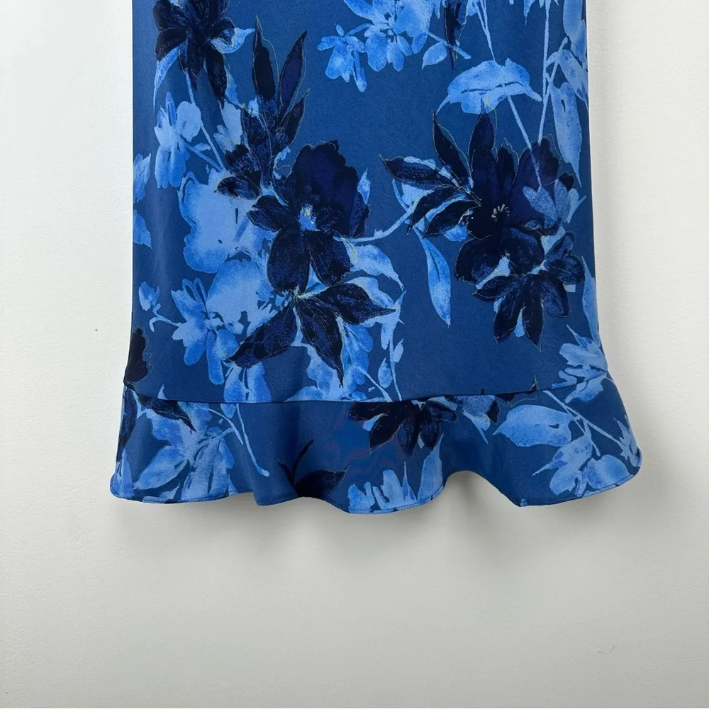 Lisa Jo Women’s Vintage Babydoll Dress Size Large‎ Blue Ruffle Floral Y2K